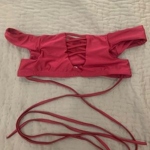 Burgundy Off the Shoulder Bikini